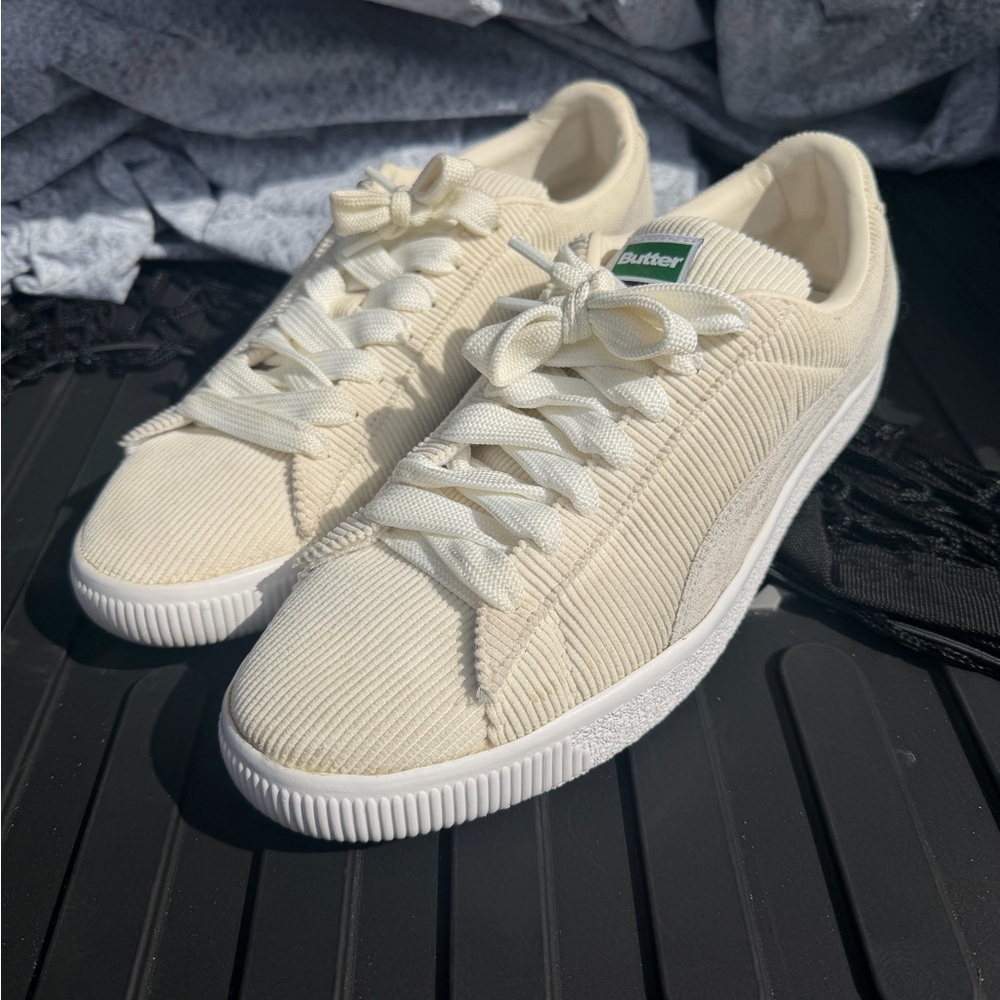 PUMA Basket VTG x Butter Goods Cream Corduroy Shoes